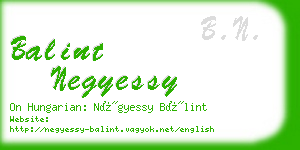 balint negyessy business card